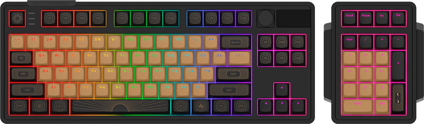 

Клавиатура Дарк Проджект KD87A+Numpad (G3ms Moonstone, черный)