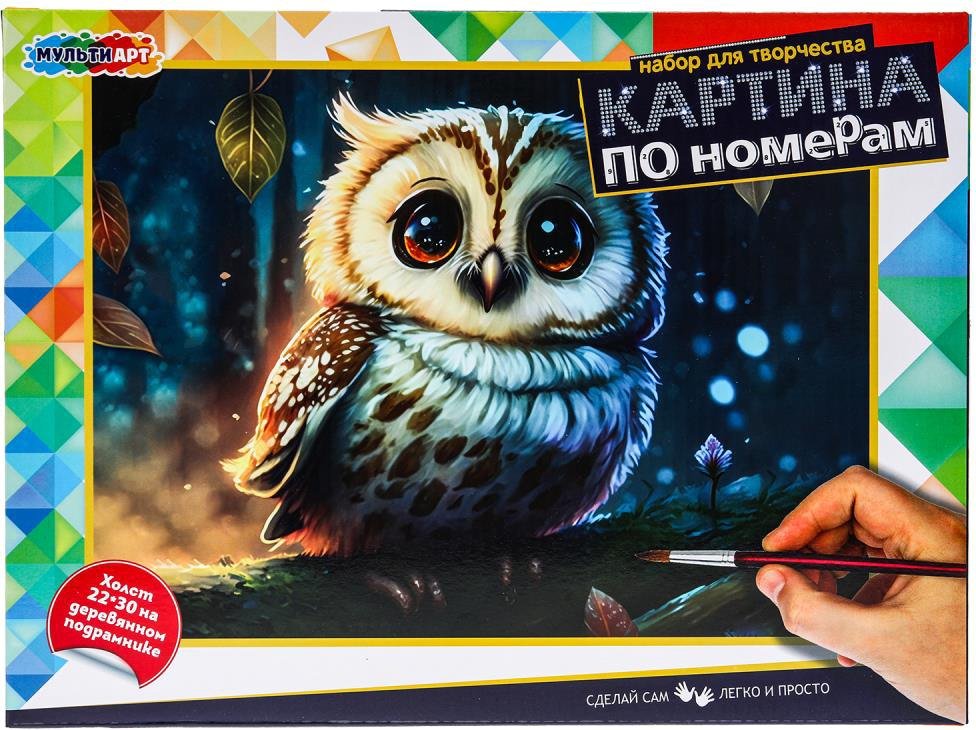 

Картина по номерам MultiArt Совушка CANV22X30-OWL