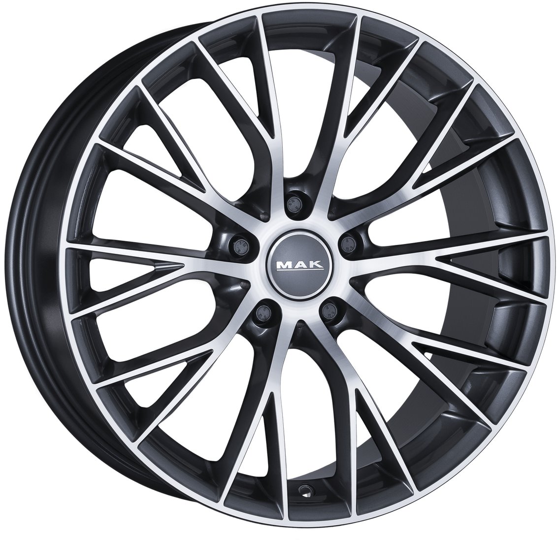 

Литые диски MAK Munchen 18x8" 5x120мм DIA 72.6мм ET 34мм Gun Met-Mirror Face