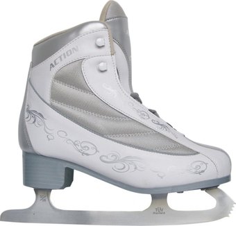Коньки Action Milady PW-215BD (р. 35, белый/серебристый)