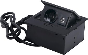 AKS Nova 4 выдвижной (1 розетка, черный)