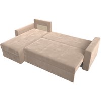 Угловой диван Лига диванов Верона лайт левый (велюр бежевый)