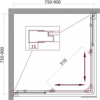 Душевой уголок BelBagno UNIQUE-A-2-75/90-P-Cr (рифленое стекло)