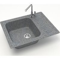 Кухонная мойка MARRBAXX Карельский камень модель 15/Q8 F015Q008 (серый/темно-серый)
