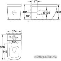 Унитаз напольный Grohe Euro Ceramic 39338000 + 39332000 + 39330001