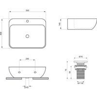 Умывальник Lavinia Boho Bathroom Sink Slim 33311113 с донным клапаном click-clack