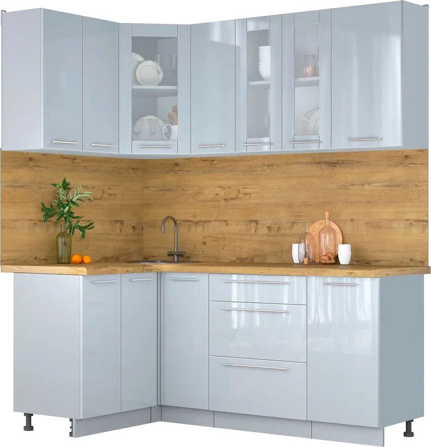 

Готовая кухня Интерлиния Мила Пластик 1.2x1.9 (туманный глянец/туманный глянец/дуб бунратти)