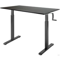 Стол для работы стоя ErgoSmart Manual Desk Compact 1380x800x18 мм (дуб мореный/черный)