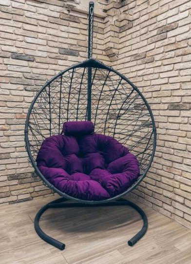 

Подвесное кресло Craftmebel Кокон Капля Стандарт (черный/фиолетовый)
