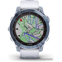 Умные часы Garmin Fenix 7 Sapphire Solar (голубой минерал/белый камень)