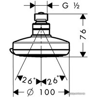 Верхний душ Hansgrohe Croma 100 Vario 28462000