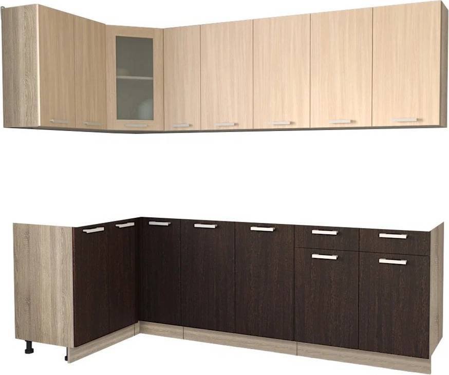 

Готовая кухня Интерлиния Мила 12x25 без столешницы (дуб молочный/дуб венге)