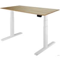 Стол для работы стоя ErgoSmart Unique Ergo Desk 1380x800x18мм (дуб натуральный/белый) в Бресте