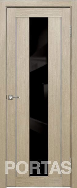 

Межкомнатная дверь Portas S25 70x200 (лиственница крем, стекло lacobel черный лак)