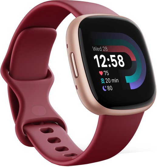 Fitbit Versa 4 (bordowy/złoty)