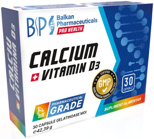 БАД Balkan Pharmaceuticals Кальций + Витамин D3 (30 капсул)