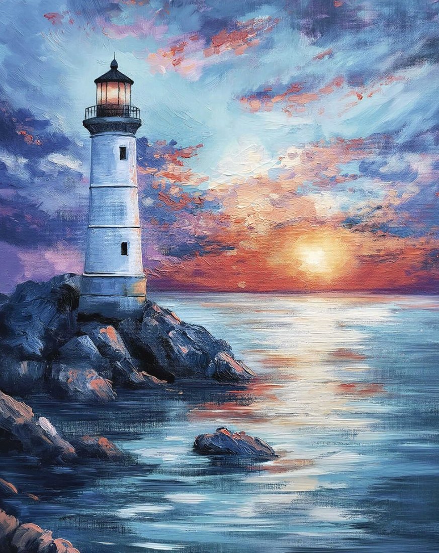 

Алмазная мозаика Феникс+ Маяк на закате 70822