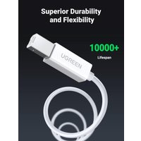 Кабель Ugreen US241 40560 USB Type-B - USB Type-C (1 м, белый)