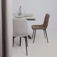 Кухонный стол Lepremo AV 2111 МДФ+керамика раздвижной 1200-1800x800 (серый матовый Carmen Light Grey/черный)