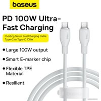 Кабель Baseus Pudding Series Fast Charging Cable 100W USB Type-C - USB Type-C (2 м, белый)