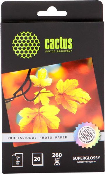 

Фотобумага CACTUS Суперглянцевая A6 260 г/кв.м. 20 листов (CS-HGA626020)