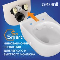 Унитаз подвесной Cersanit Brasko Smart DPL EO Slim + Aqua 40 Smart M 69334 (с кнопкой Estetica белый)