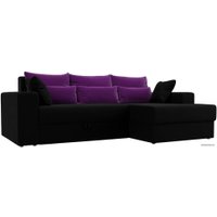 Угловой диван Mebelico Майами 15 114894 (правый, микровельвет, черный)