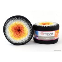 Пряжа для вязания Yarnart Flowers 259 250 г 1000 м (черный; белый; желтый; оранжевый)