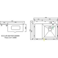 Кухонная мойка ARFEKA ECO AR 650*500 R SATIN