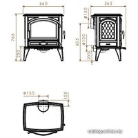 Свободностоящая печь-камин Dovre 640 WD (черный)