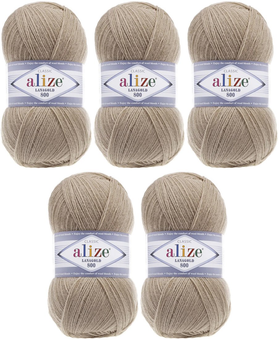 

Набор пряжи для вязания Alize Lanagold 800 585 (800 м, камень, 5 мотков)