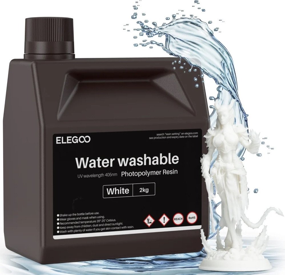 Фотополимер Elegoo Water Washable 2кг (белый)