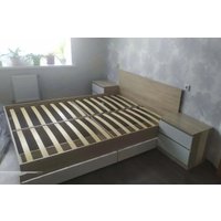 Кровать MLK Лори с ящиками 160х200 (дуб сонома/белый)