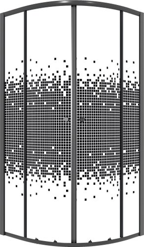 Душевой уголок Niagara Eco NG-1003-14BLACK 80x80x190 (черный/стекло мозаика)
