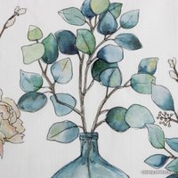 Полотенце Этель Flower mood 7588541 (белый/зеленый)