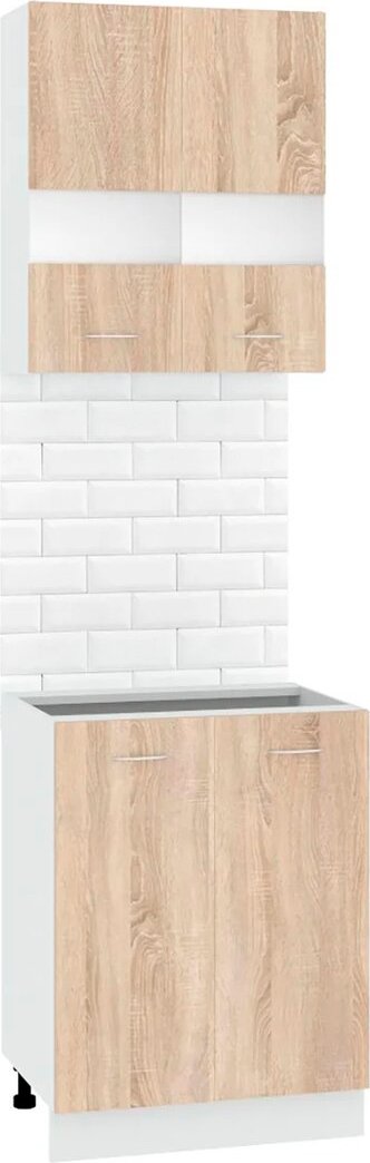 

Готовая кухня Кортекс-мебель Корнелия Экстра 60рс2д без столешницы (дуб сонома)