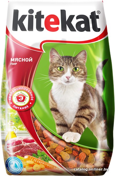 Сухой корм для кошек Kitekat Мясной пир 0.35 кг