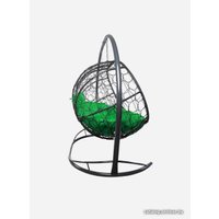 Подвесной диван M-Group Лежебока 11180304 (с серым ротангом/зеленая подушка)
