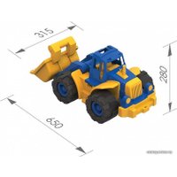 Трактор Нордпласт Трактор Богатырь с грейдером 99 (синий/желтый)
