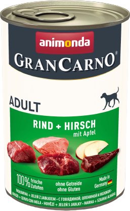 

Консервированный корм для собак Animonda GranCarno Original Adult beef + deer with apple 0.4 кг