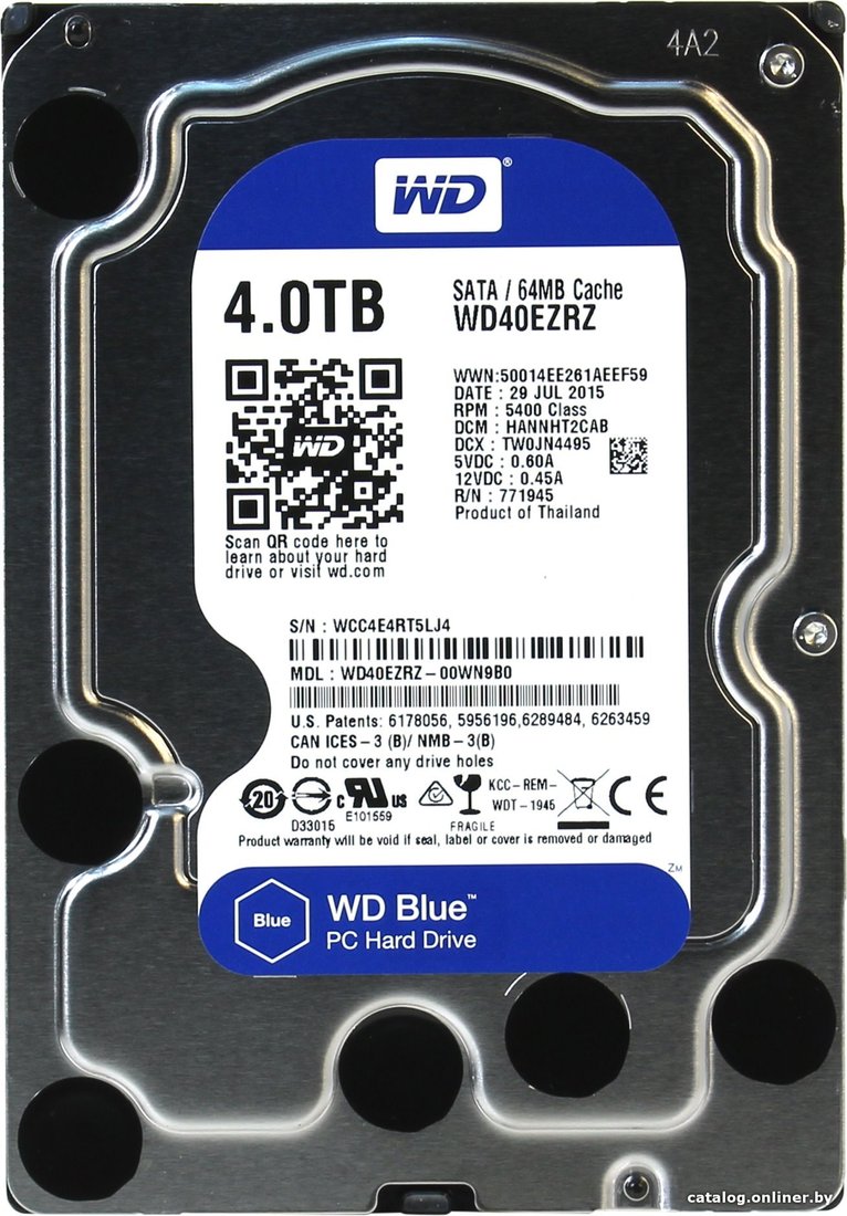 Жесткий диск WD Blue 4TB (WD40EZRZ)