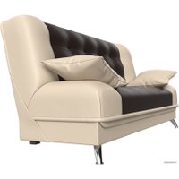 Диван Лига диванов Анна 110693 (экокожа, коричневый/бежевый)
