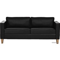 Диван Brioli Вернер двухместный (экокожа, L22 черный/светлые ножки)