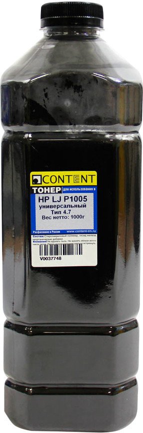 

Тонер Content Универсальный для HP LJ P1005 Тип 4.7 1 кг