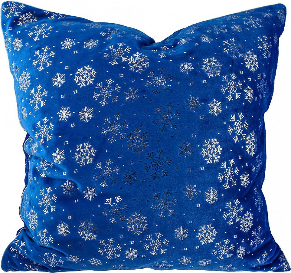 

Декоративная подушка Домашняя Мода Новогодний принт (50х50, синий)