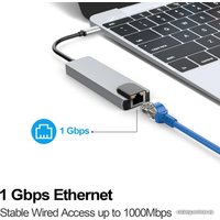 Док-станция USBTOP 5in1 USB3.1 Type-C - HDMI/2x USB3.0/USB-C/RJ45 (1000 Mbps)