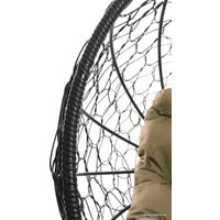 Кресло M-Group Кокос на подставке 11590401 (черный ротанг/бежевая подушка)