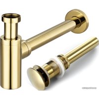 Сифон Rea Gold с клапаном Klik-Klak (без отверстия для перелива)