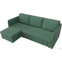 Угловой диван Лига диванов Слим левый 121151L (рогожка Амур, зеленый)