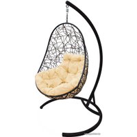 Подвесное кресло M-Group Овал 11140401 (черный ротанг/бежевая подушка)